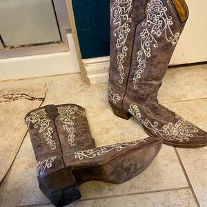 Kids Coral Cowboy Boots